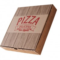 Baskılı Pizza Kutusu 22x22x4 cm (100 Adet) Model 2021