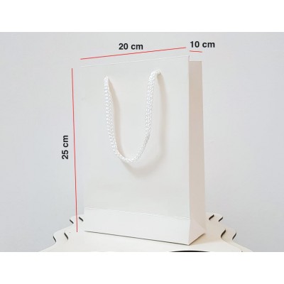 Beyaz Karton Çanta 100 ADET 20*25*10 cm 1.Sınıf El Yapımı Yerli Üretim
