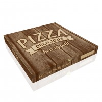 Baskılı Pizza Kutusu 26x26x4 cm (100 Adet) Model 2022